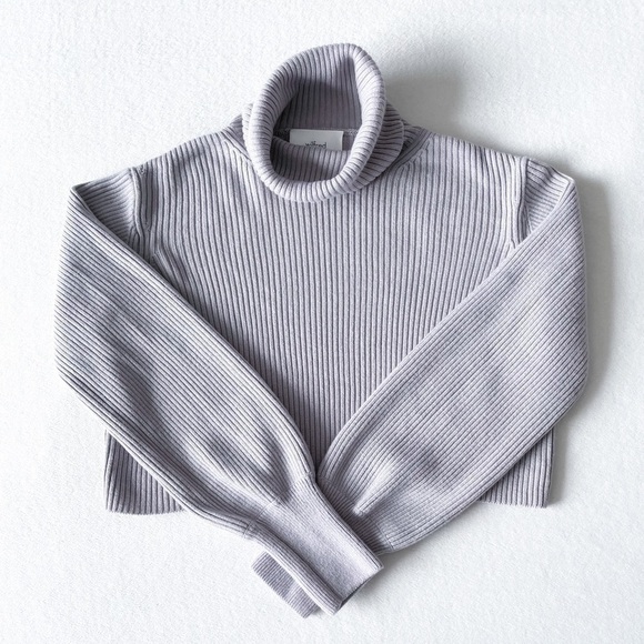 WILFRED Ribbed Crop Turtleneck Sweater - Picture 5 of 12